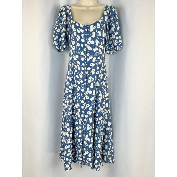 Reformation Beechwood Floral Midi Dress in Blue Tulip $248 - Picture 3 of 15